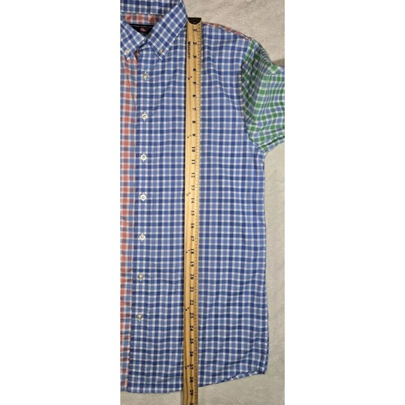 Vineyard Vines Whale Shirt Button Down Boys XL Nylon Spandex Multicolor - Picture 9 of 10
